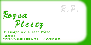 rozsa pleitz business card